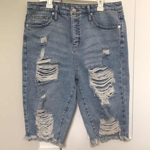 biker shorts denim
